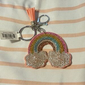 Rainbow‎ Crystal Bling Puffy Keychain Bag Charm New